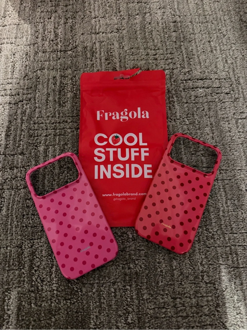 Fragola Pink Polka Dot Phone Case Duo - Light Pink & Hot Pink